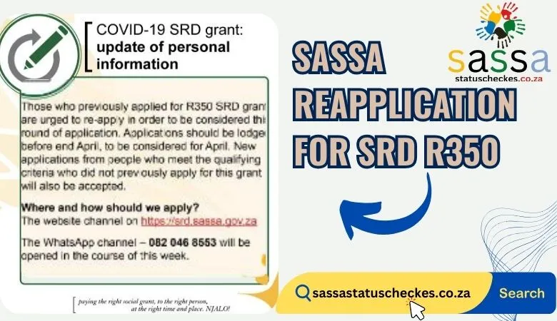 SASSA srd Reapplication Online for R350 