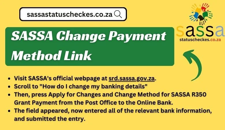 Sassa Change Payment Methods Link 2024