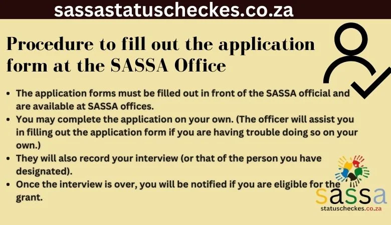 Complete application form for Child support grant at SASSA office