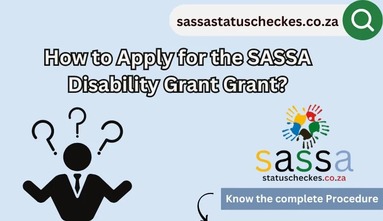 how to apply for sassa disability grant?